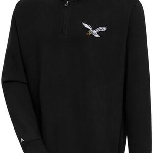 Philadelphia Eagles Black Quarter-Zip Pullover with Classic Logo